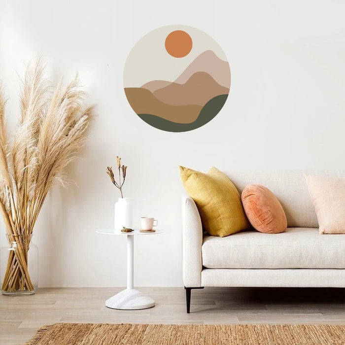 Boho Mountain Cartoon Round Wall Stickers