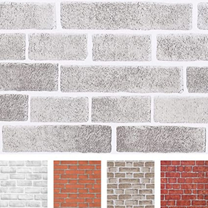 Faux Brick Peel And Stick White Wallpaper