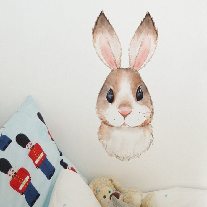 Pink Crown Rabbits Wall Stickers