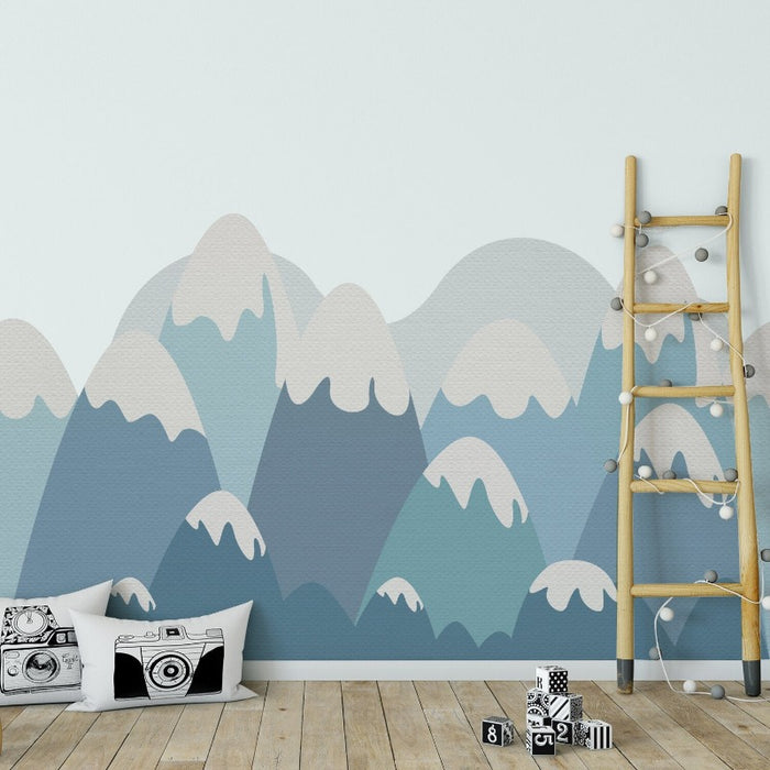 Nursery Blue Mountain Wall Sticker