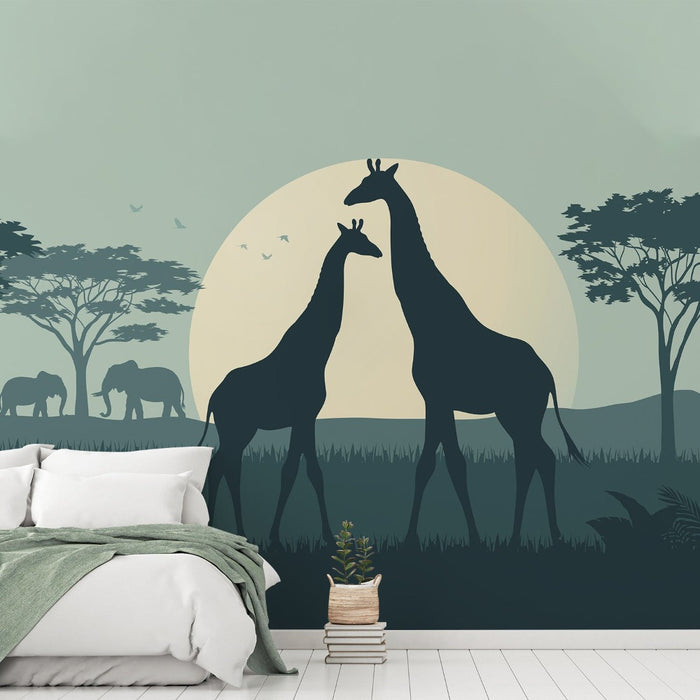 Animals Giraffe Family Wall Stickers