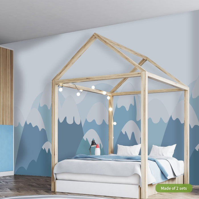 Nursery Blue Mountain Wall Sticker