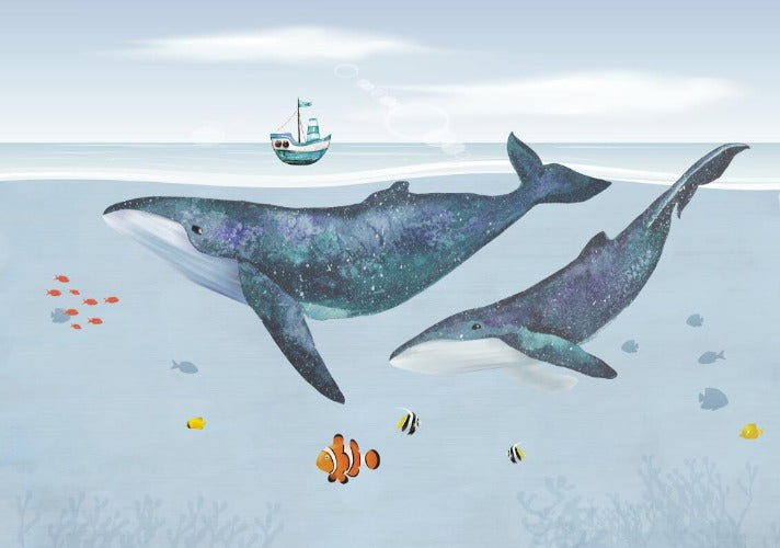 3D Amazing Whales Wallpaper