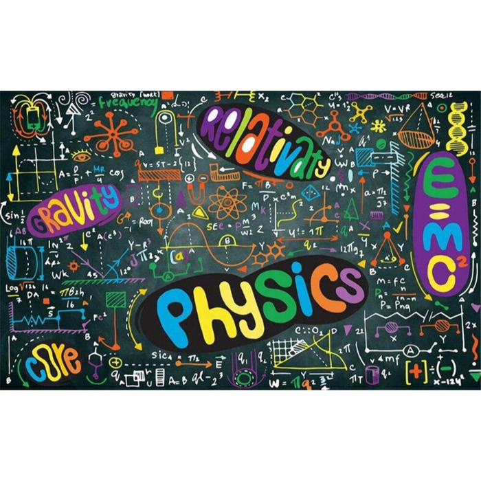 Hand-Painted Colorful Chalk Formula Blackboard Wallpaper