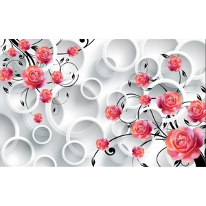 3D Rose Flower Vine Wallpaper
