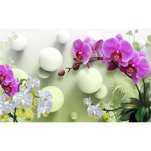 3D European Phalaenopsis Flower Wallpaper