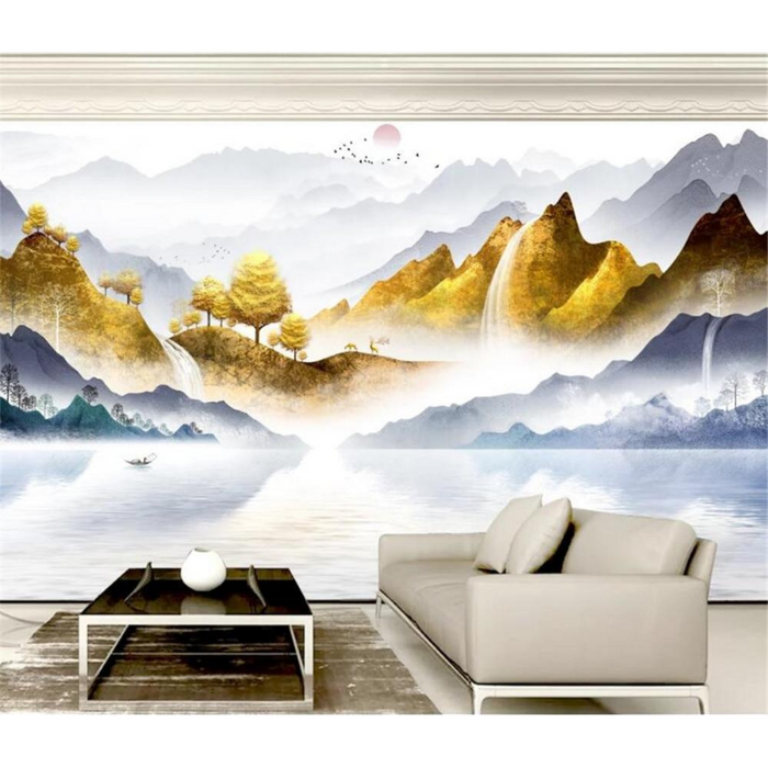 Jinshan Bafanglai Ink Mountain Range Wallpaper