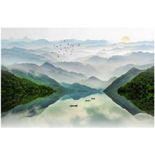 Chinese Ink Mountainous Landscape Wallpaper