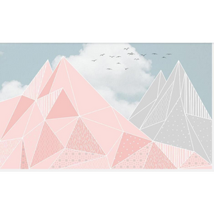 Small Pink Geometric Mountain Range Wallpaper