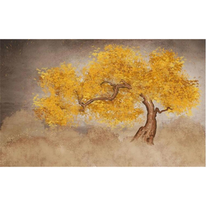 Hand-Painted Maple Tree Forest Wallpaper