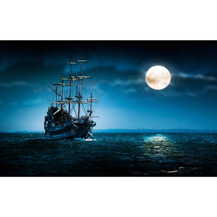 Full Moon Night Sailing Wallpaper