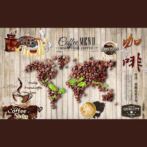 3D Coffee world map wallpaper