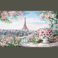 3D Tower and Roses Wallpaper