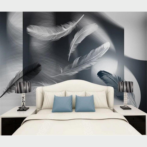 3D gray feather wallpaper