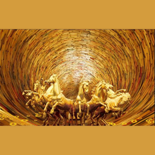 3D Gold Horses Wallpaper