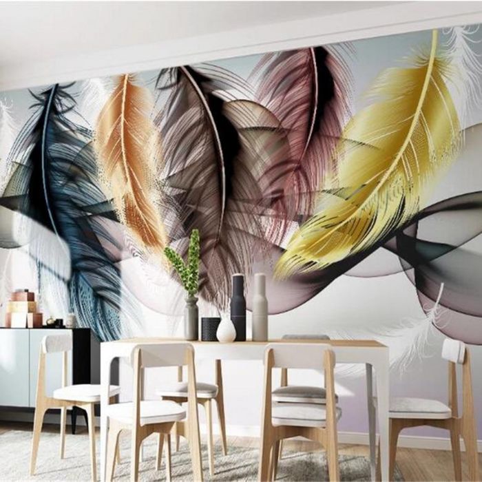 3D Colorful feathers wallpaper