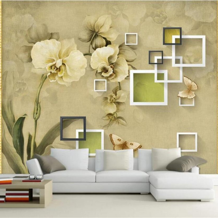 3D Oil Painting Orchid Wallpaper