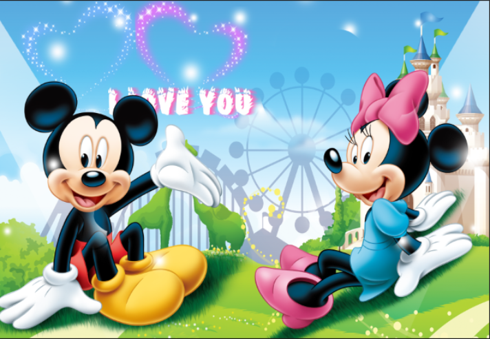 3D Mickey and Minnie Wallpaper
