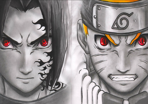 3D Naruto and Sasuke Wallpaper