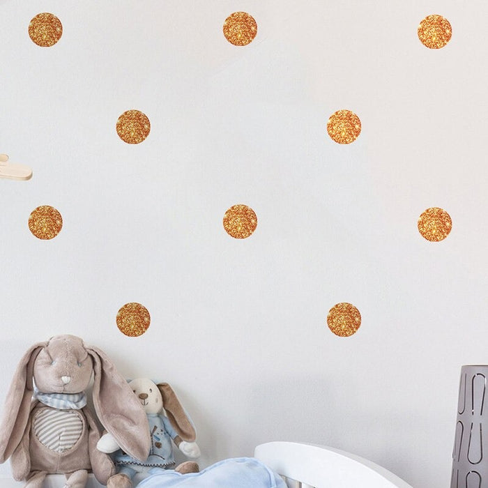Flash Gold Round Wall Sticker For Kids Room