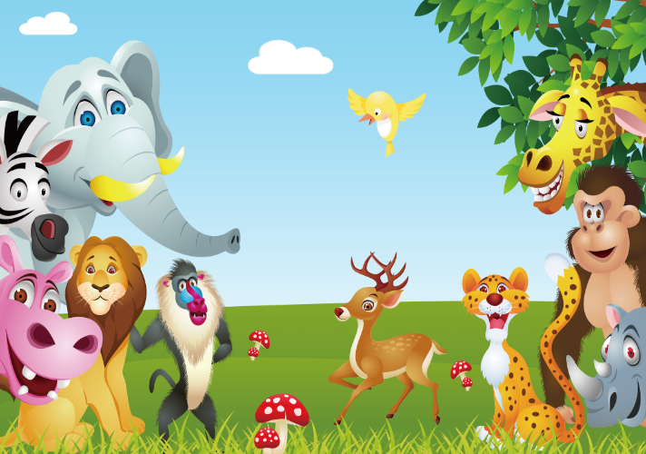 3D Happy Animals In The Jungle Wallpaper — My Original Wallpaper