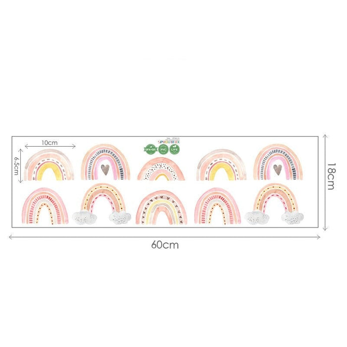 Pink Rainbow Removable Wall Stickers