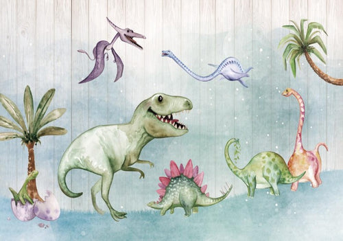 3D Colorful Dinosaurs Wallpaper