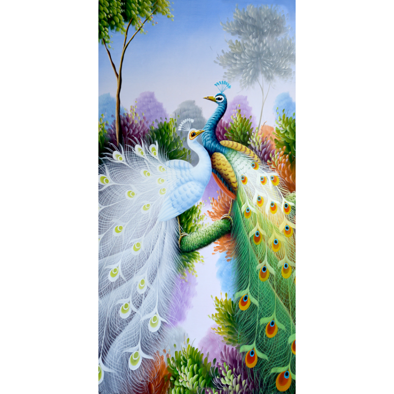 Gorgeous Peacock Color Blast Wallpaper