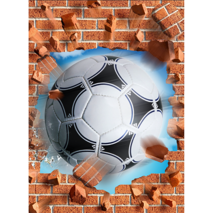 Soccer Ball Brick Wall Wallpaper