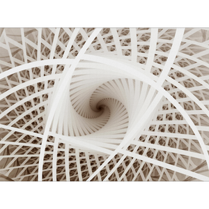 White Abstract Staircase Vortex Wallpaper