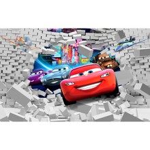 Cars Breaking A Brick Wall Peel And Stick Wallpaper