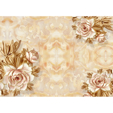 Golden Floral Abstract Arrangement Wallpaper