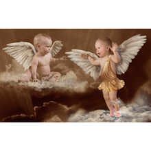 Baby Angel's Flying Above The Clouds Wallpaper