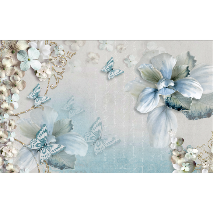 Simple Floral Butterfly Abstract Wallpaper