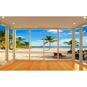 Summertime Beach House Oceanic View Wallpaper