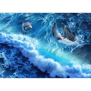 Dolphin Family Amongst The Waves Wallpaper