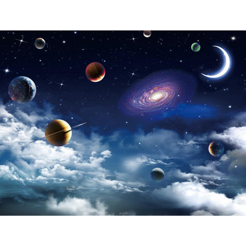 Above The Clouds Outer Space Planet Galaxy Wallpaper