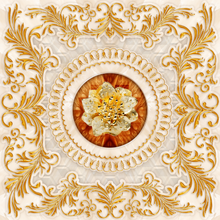White & Gold Abstract Circular Diamond Wallpaper