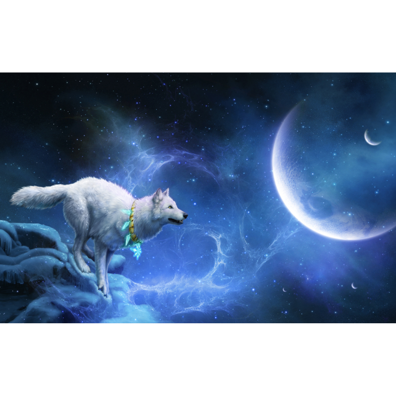 Wolf Howling In Outer Space Wallpaper