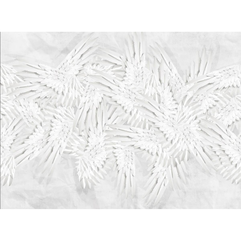 Simplistic White Abstract Tree Branch Bush Wallpaper