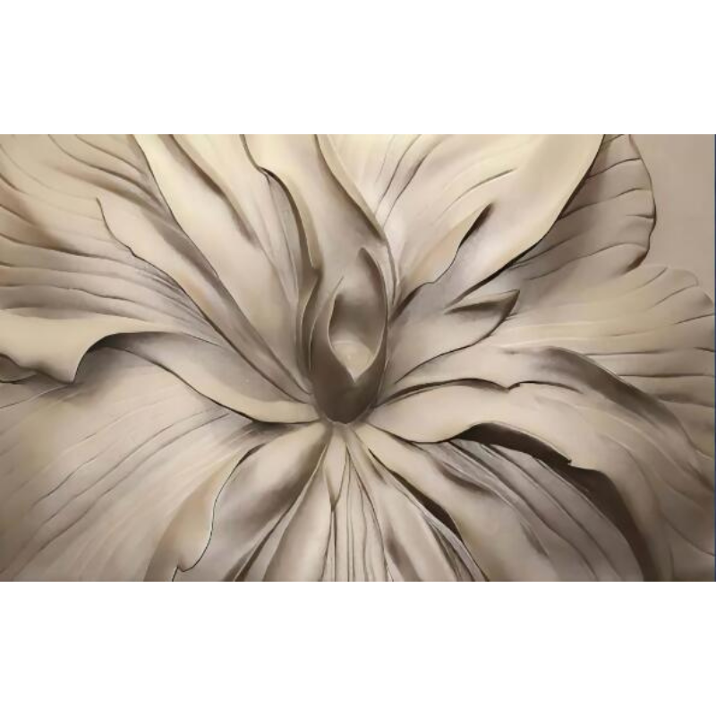 Artistic Beige Abstract Flower Petal Wallpaper