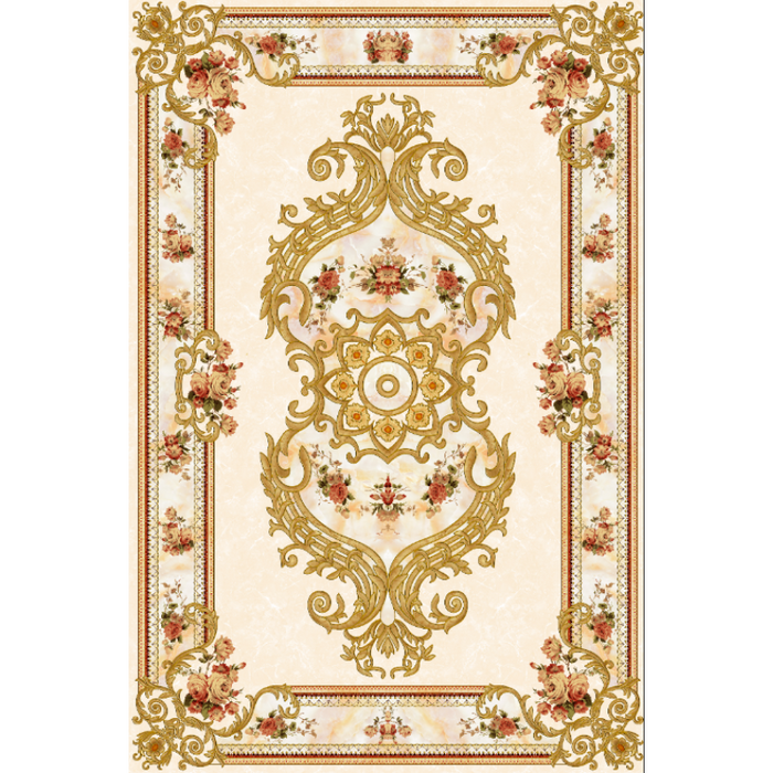 Golden Luxurious Abstract Rug Style Wallpaper