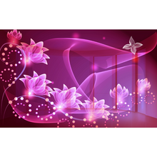 Colorful Magenta Floral Abstract Wallpaper