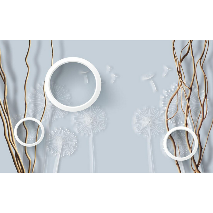 Abstract Circular Shape & Dandelion Environment Wallpaper
