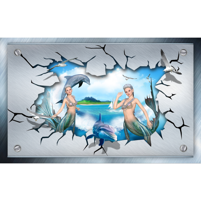 Steel Destruction Mermaid Paradise View Wallpaper