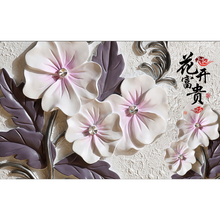 Asian-Inspired Artistic Pearl Flowers Wallpaper