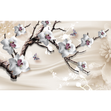 Abstract Japanese Flower Tree Branch Wallpaper