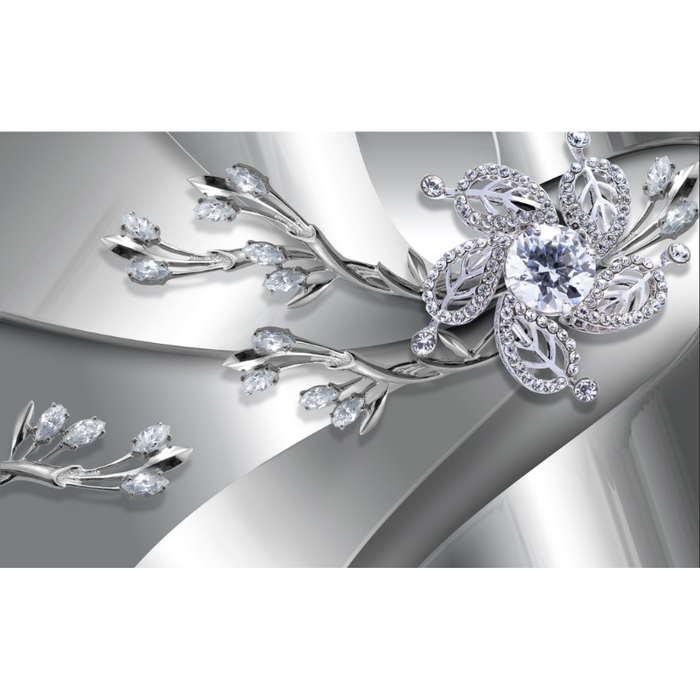 Luxurious Silver Diamond Abstract Wallpaper