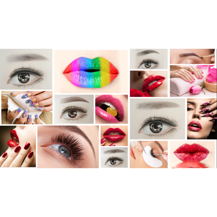 Color-Filled Makeup Variety Wallpaper
