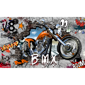 Brick Wall Destruction Motorcycle Love Wallpaper